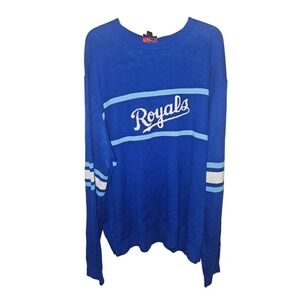 Kansas City Royals MLB Baseball Crew Neck Sweater Blue White Men's 2XL (O21)‎